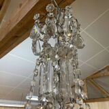 6-light crystal and bronze chandelier - 19th century
