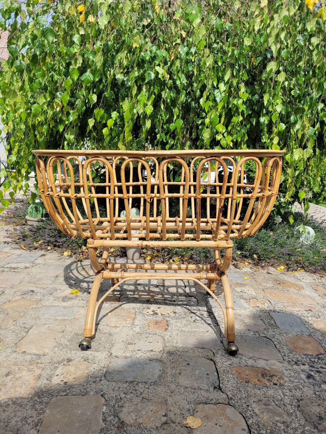 Vintage rattan crib