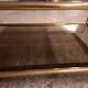 Vintage 80's brass coffee table, glass tops