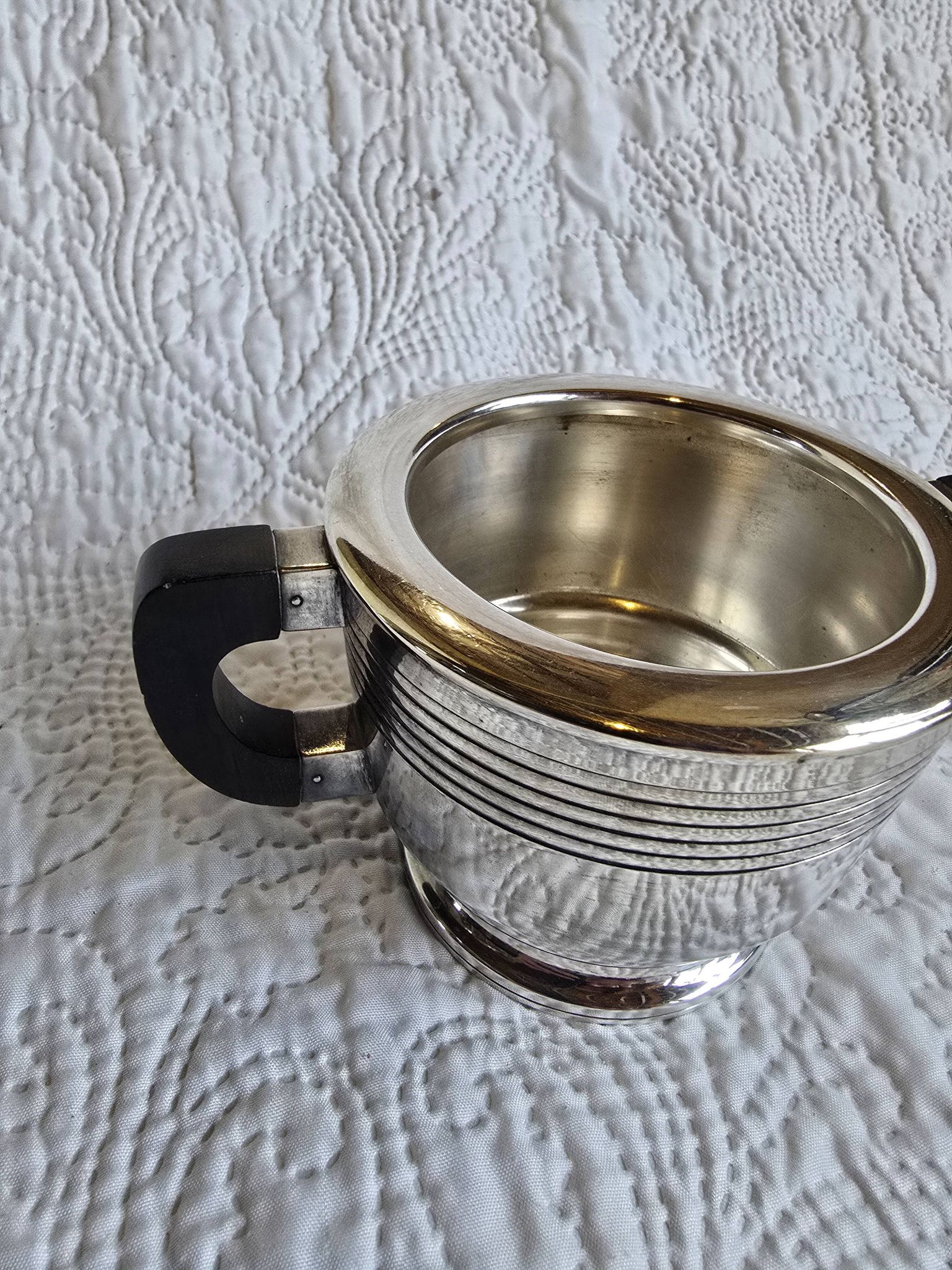 Art Deco tea and coffee service in silver-plated metal and Bakelite, 1930s