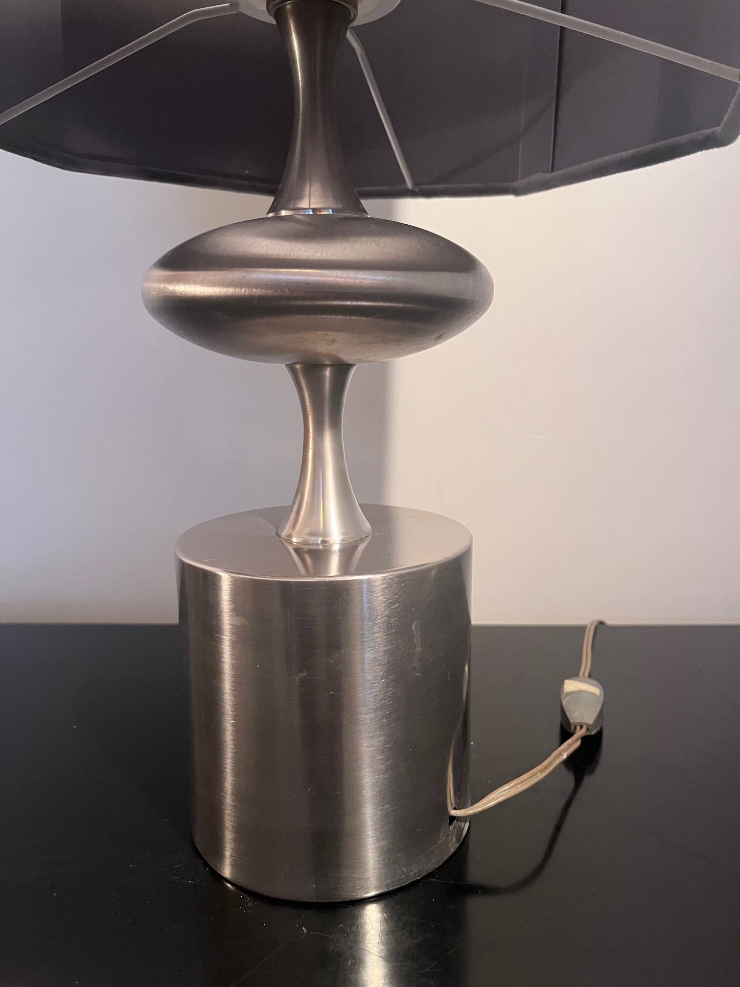 Barbier brushed steel lamp