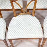 Vintage Elm Chairs in White Upholstery, 1950s, Set of 5
