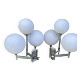 Pair of Sciolari-style opaline wall lights