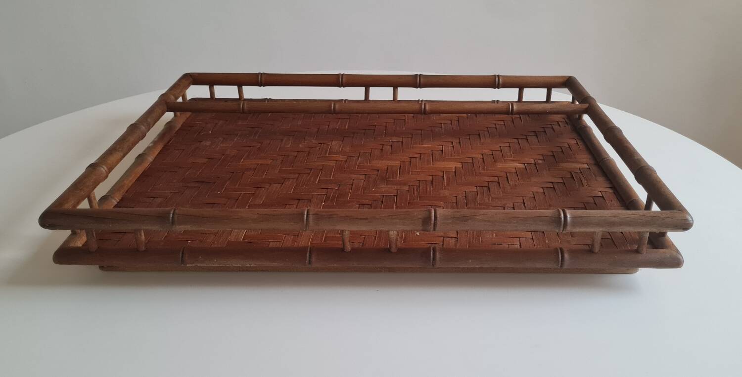 Japanese bamboo tea tray 1950