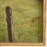 Small signed landscape painting from the 20th century