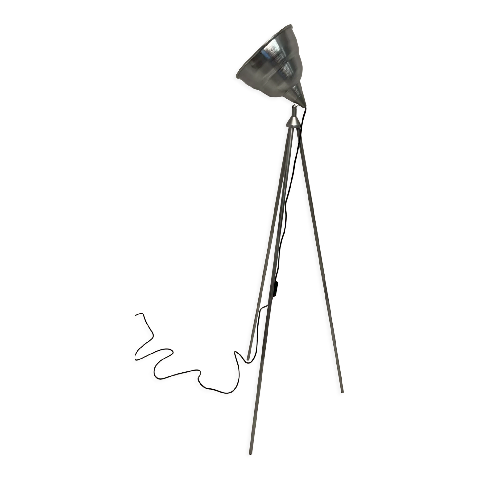 Lampadaire trépied abat-jour métal