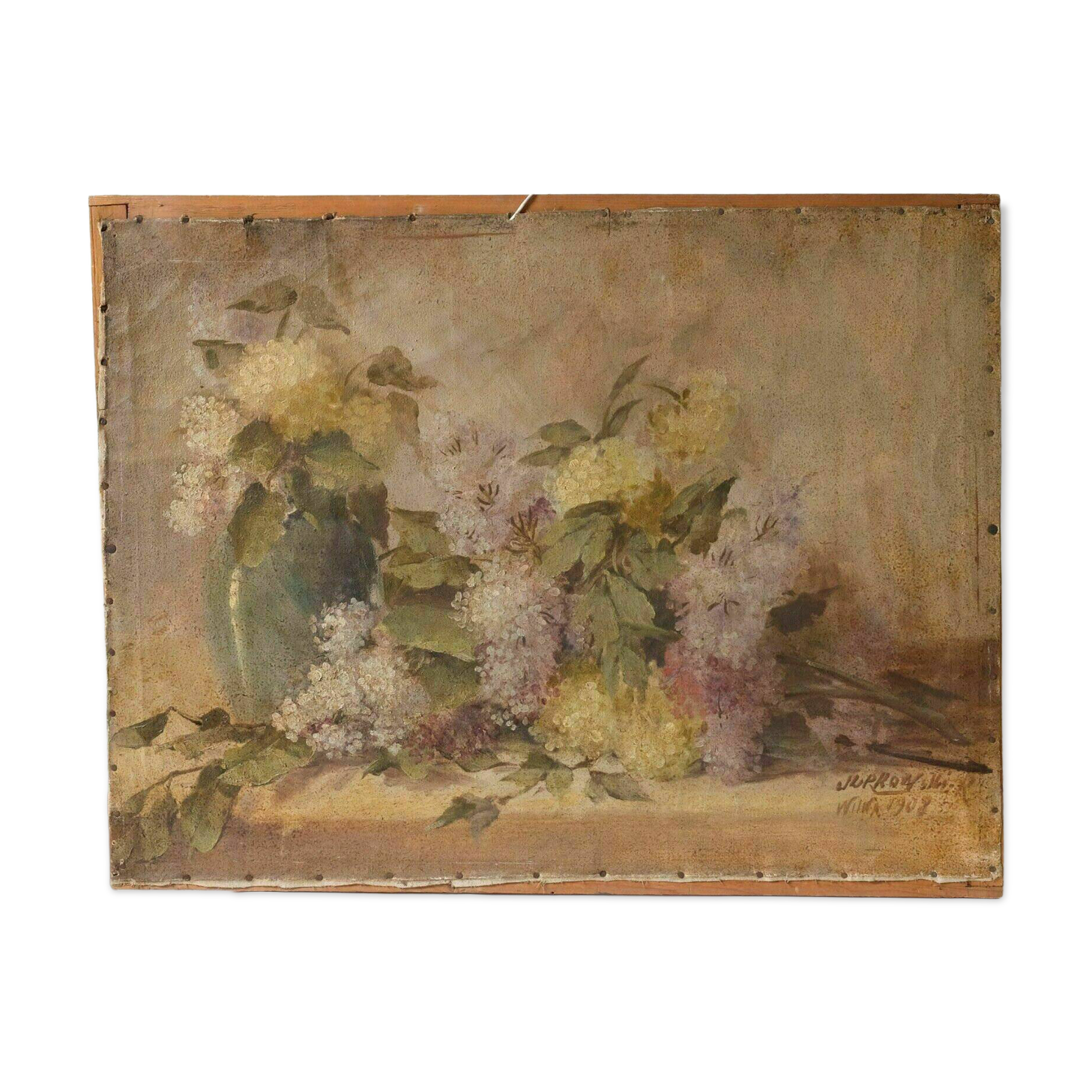 Painting by Jakub Obrovsky still life bouquet of flowers