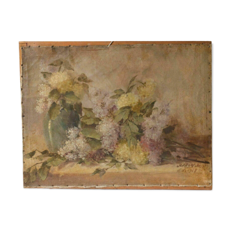 Painting by Jakub Obrovsky still life bouquet of flowers