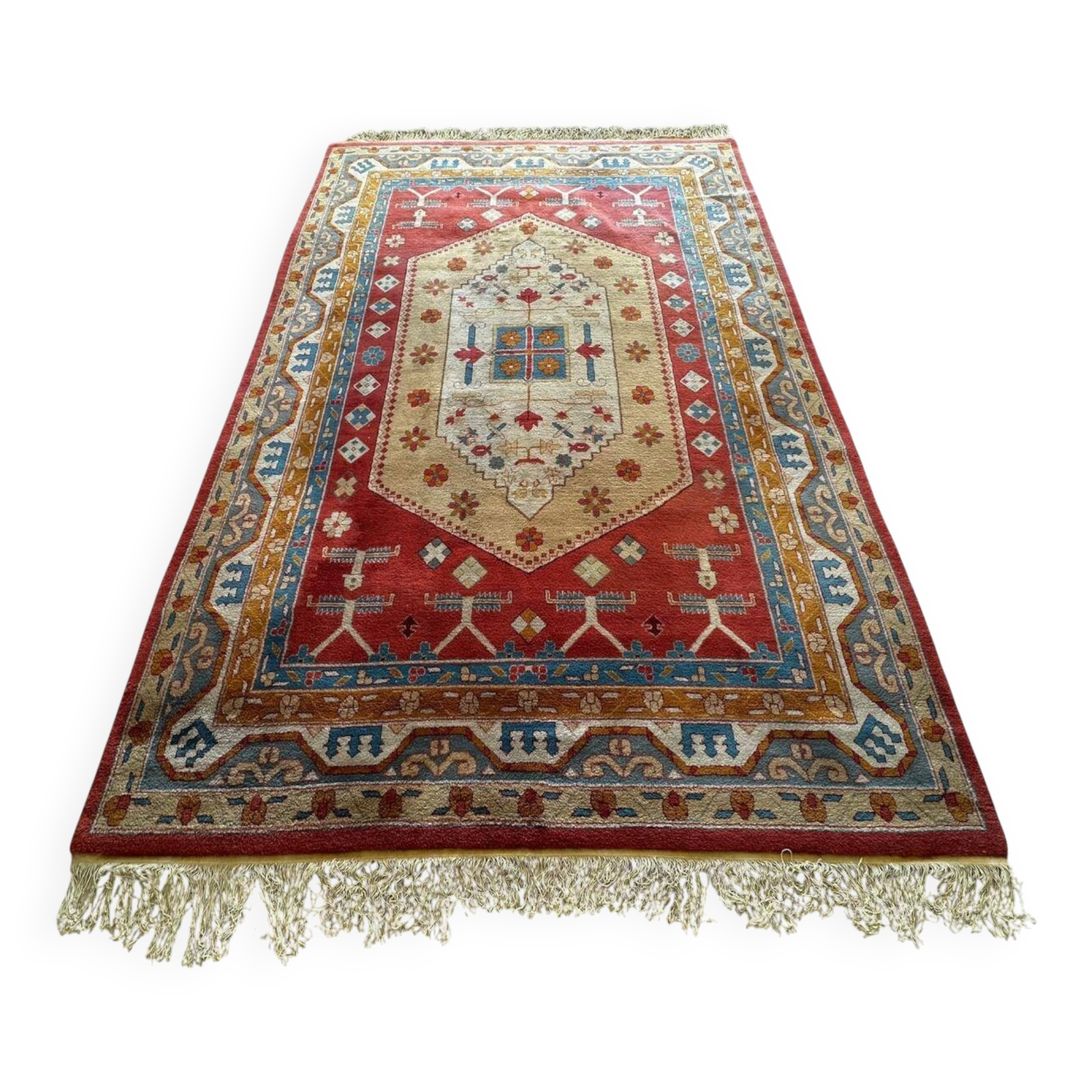 Large handmade oriental rug 240cm x 350cm