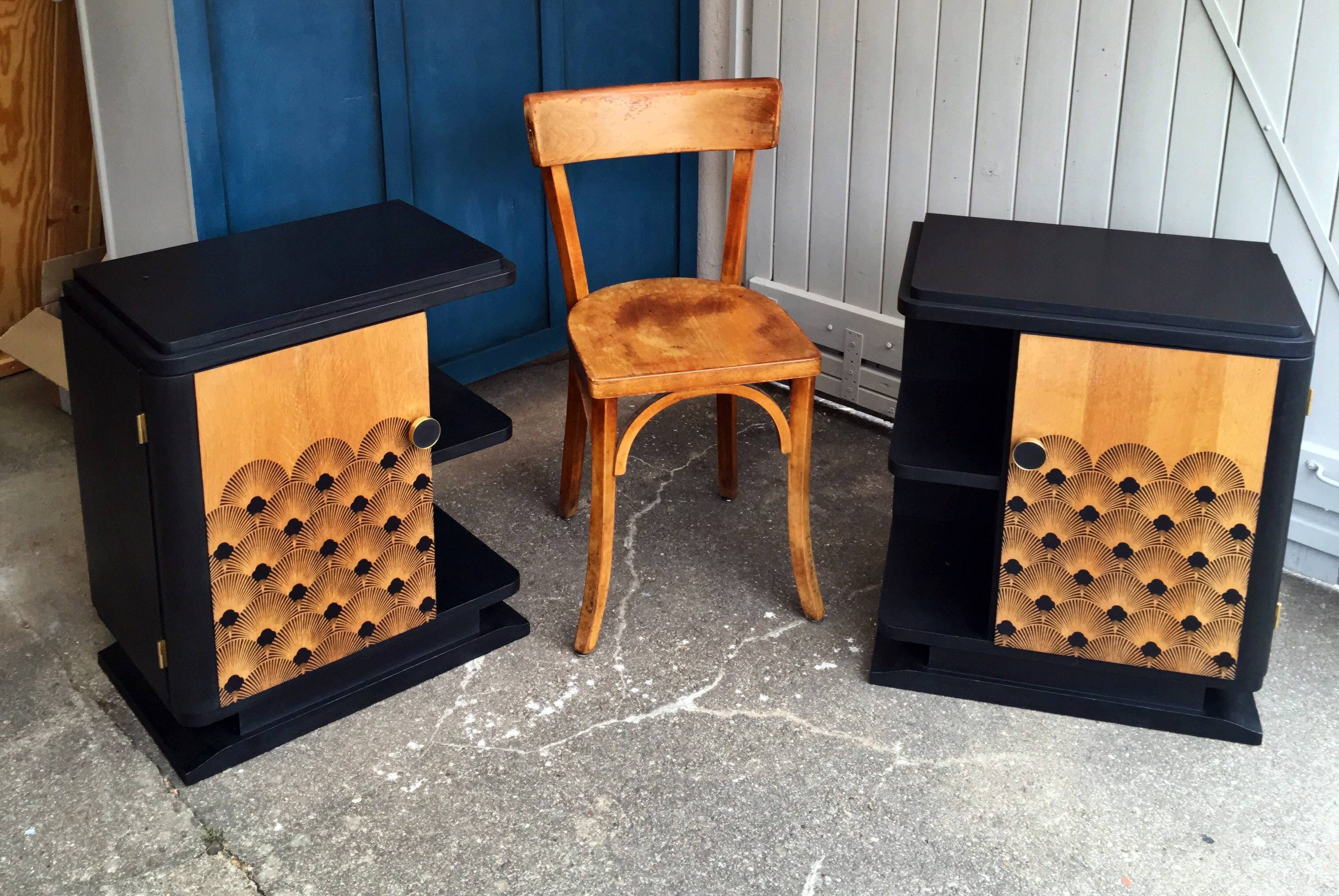 Pair of art deco nightstands