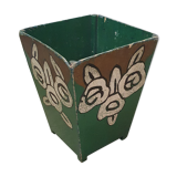 Wooden art deco paper basket