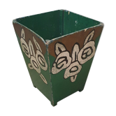 Wooden art deco paper basket