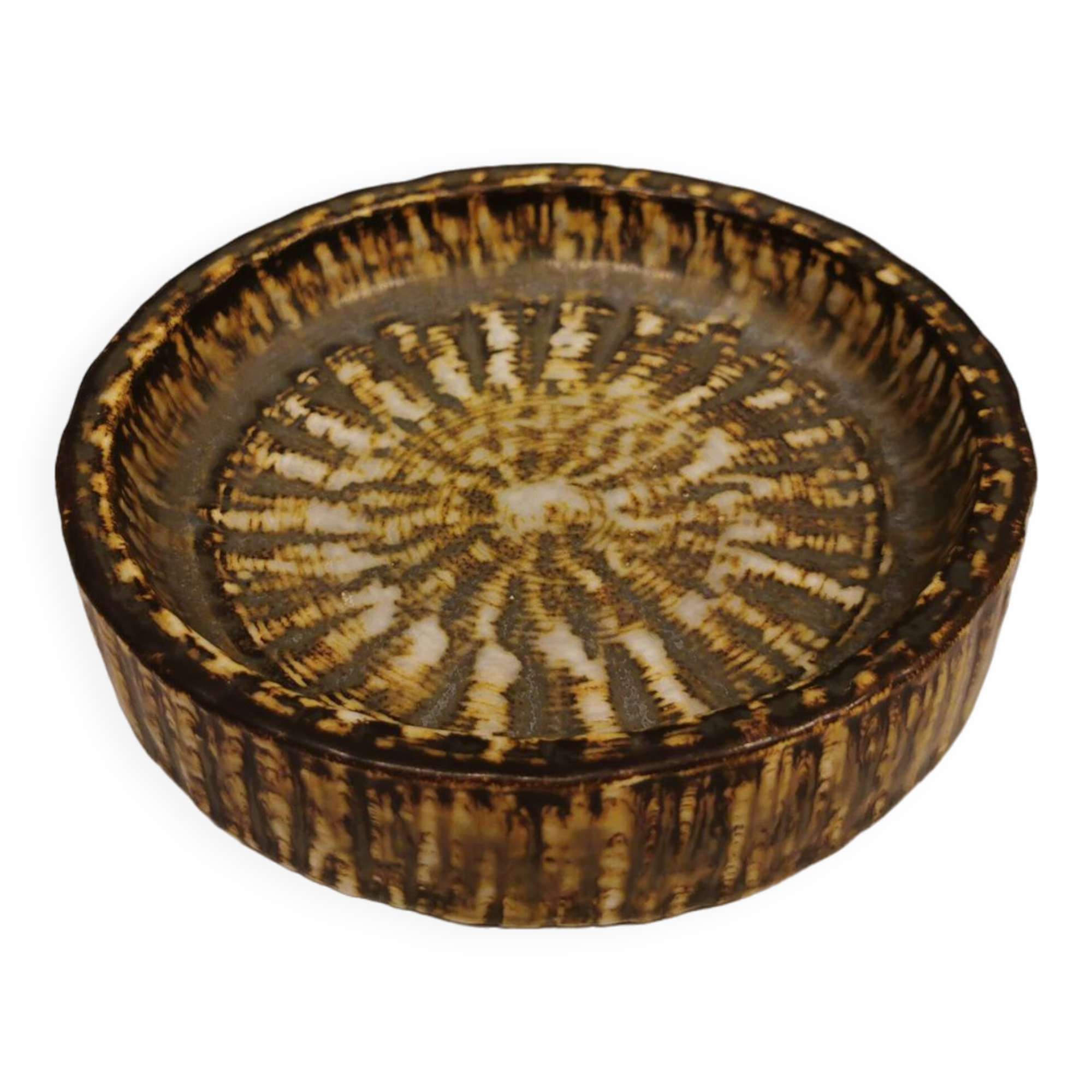 cendrier en glaçure de fourrure de lièvre de Rörstrand Suède, fabriqué par Gunnar Nylund