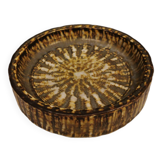ashtray in hares fur glaze from Rörstrand Sweden, made by Gunnar Nylund