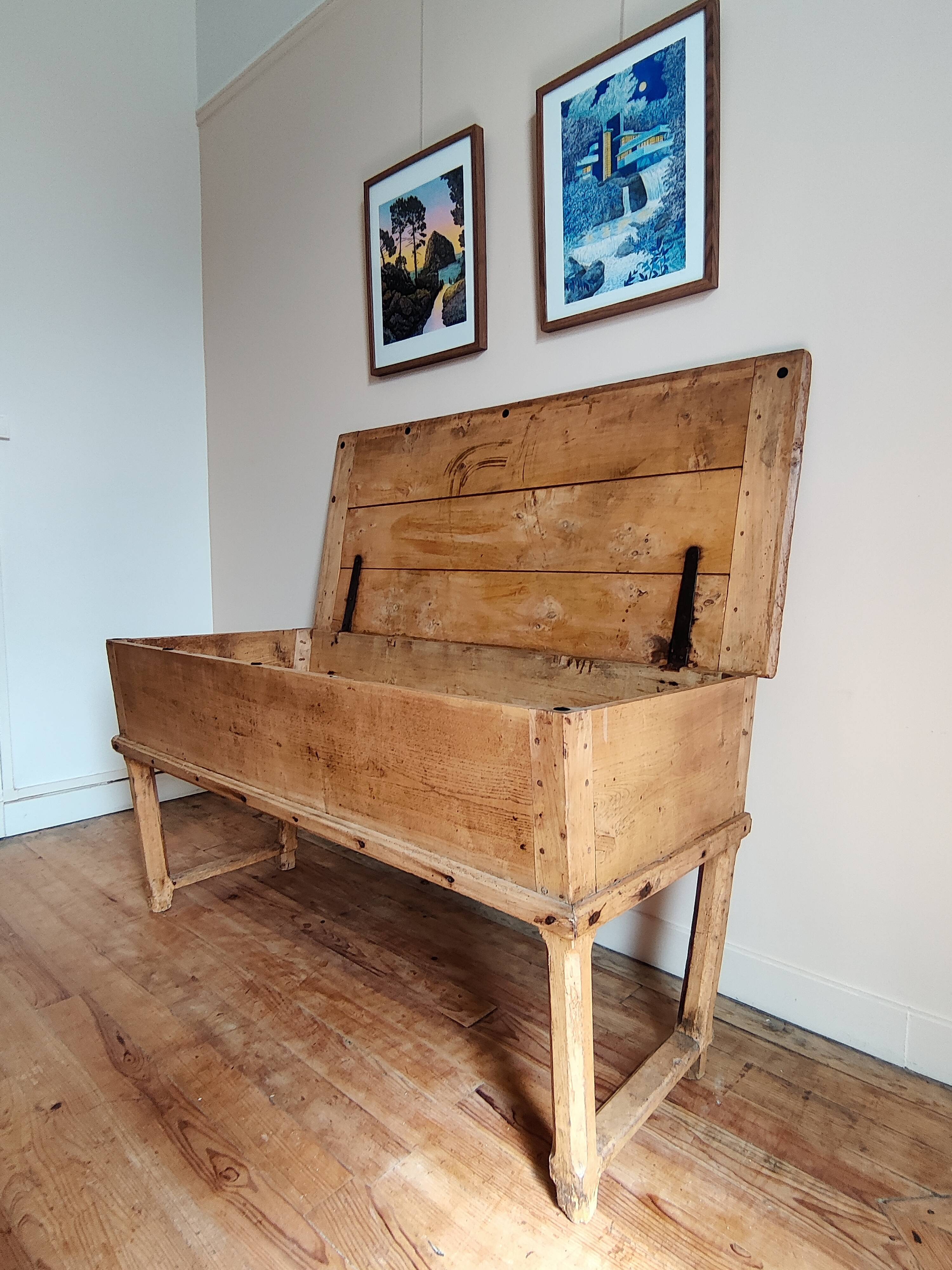Old solid wood table