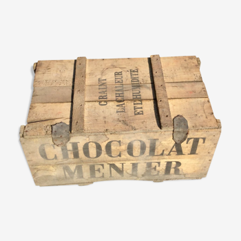 1925 menier chocolate wooden box