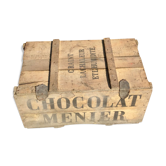 Caisse en bois chocolat menier 1925
