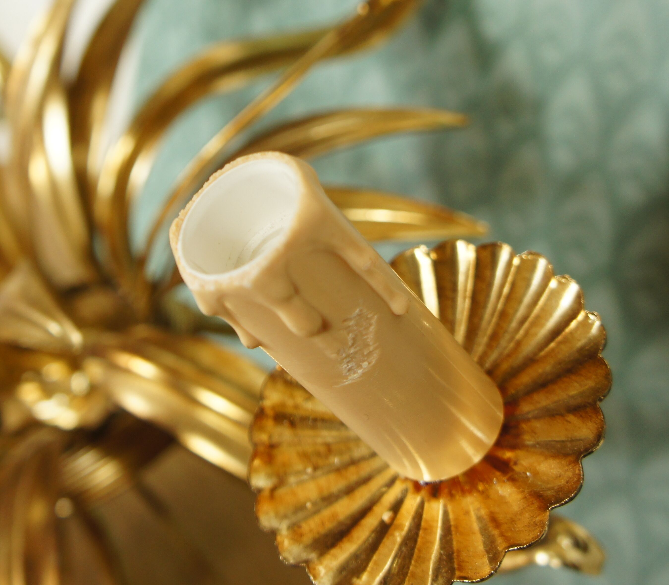 Italian chandelier ear of wheat 5 fires 1960