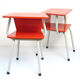 2 fifties red vintage bedside cabinets