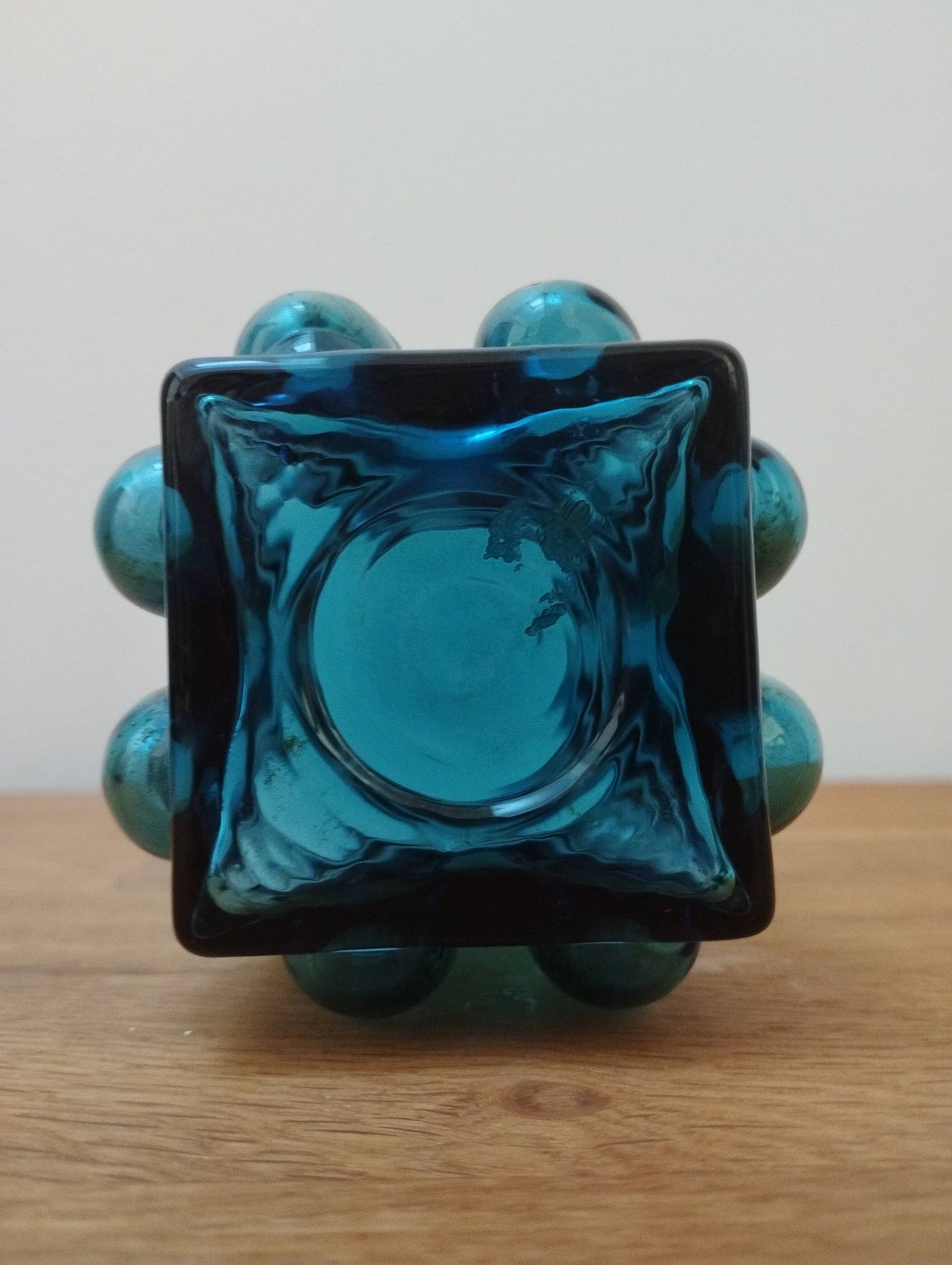 Vintage blue bubble vase (1960-1970) designed by Whilhelm Braun-Feldweg