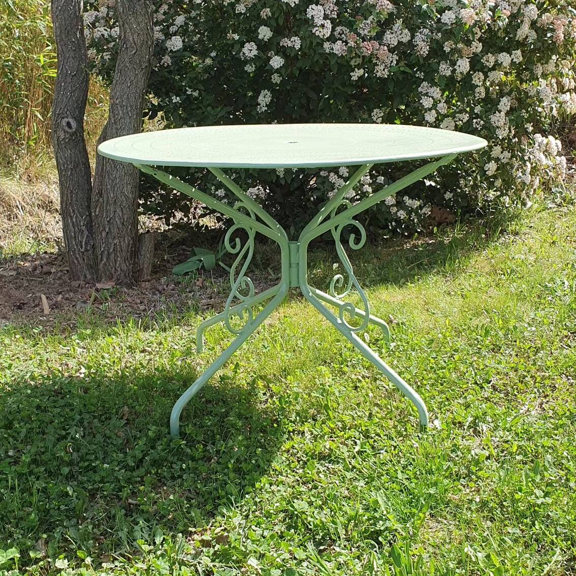 Wrought iron garden table