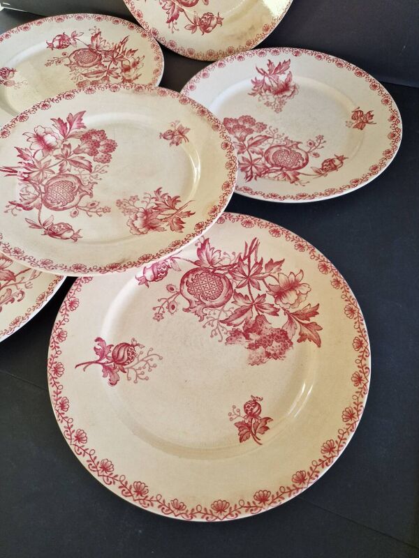 Ensemble de 6 assiettes plates de chez Sarreguemines modele Alma