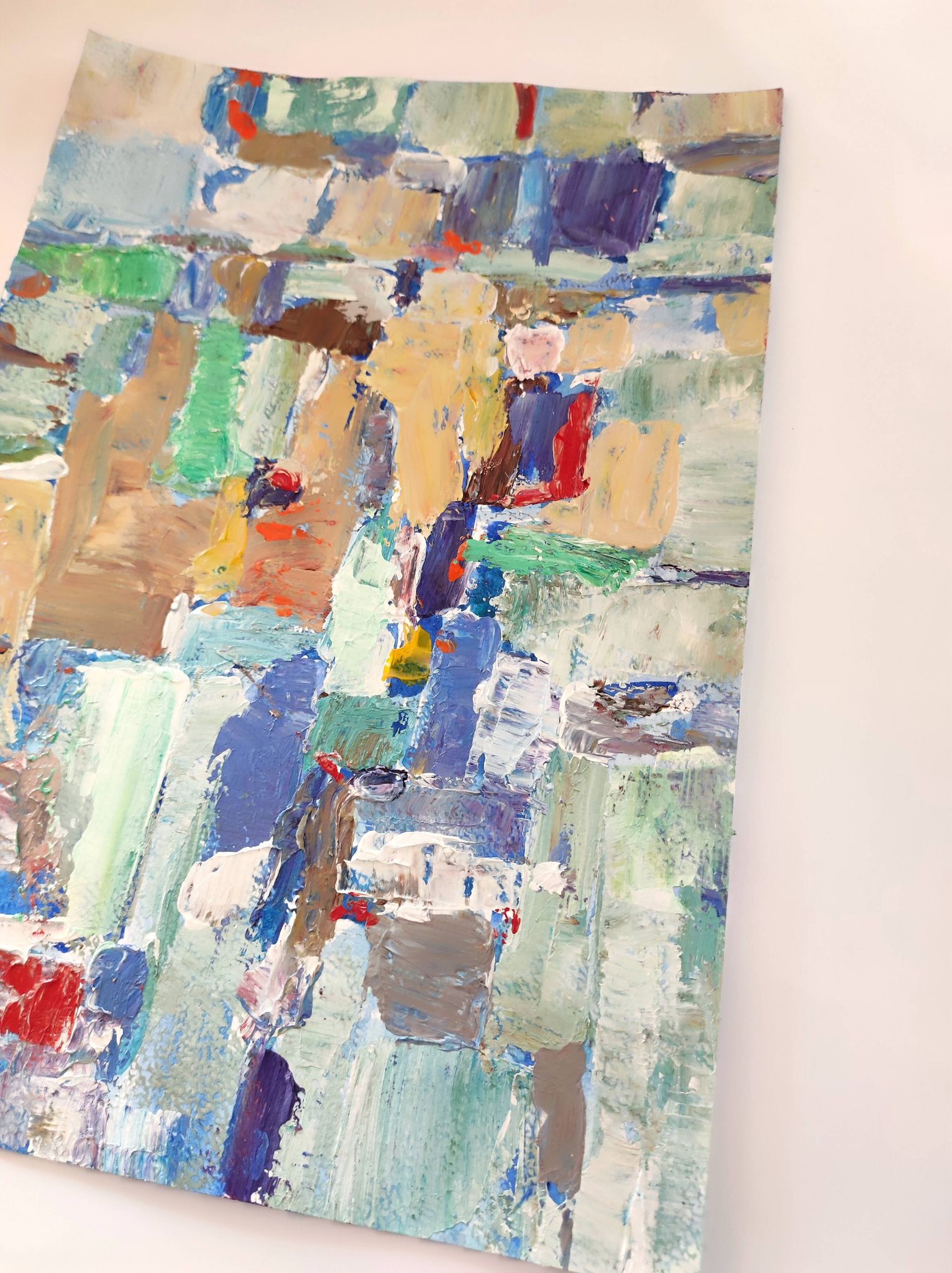 Peinture original Art abstrait technique mixte sur papier
