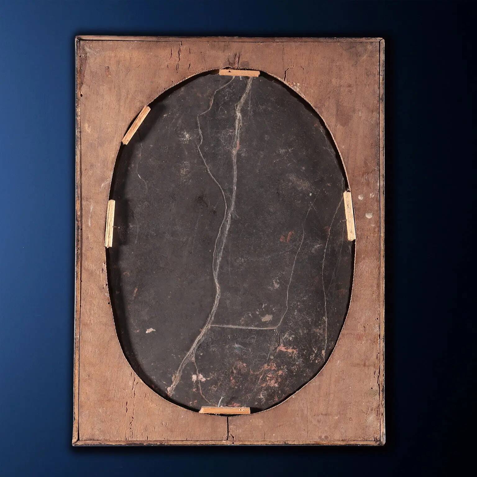Paire de peintures anciennes sur ardoise, sujet religieux, XVIIe siècle