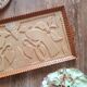 Plateau ethnique en verre et bois sculpté