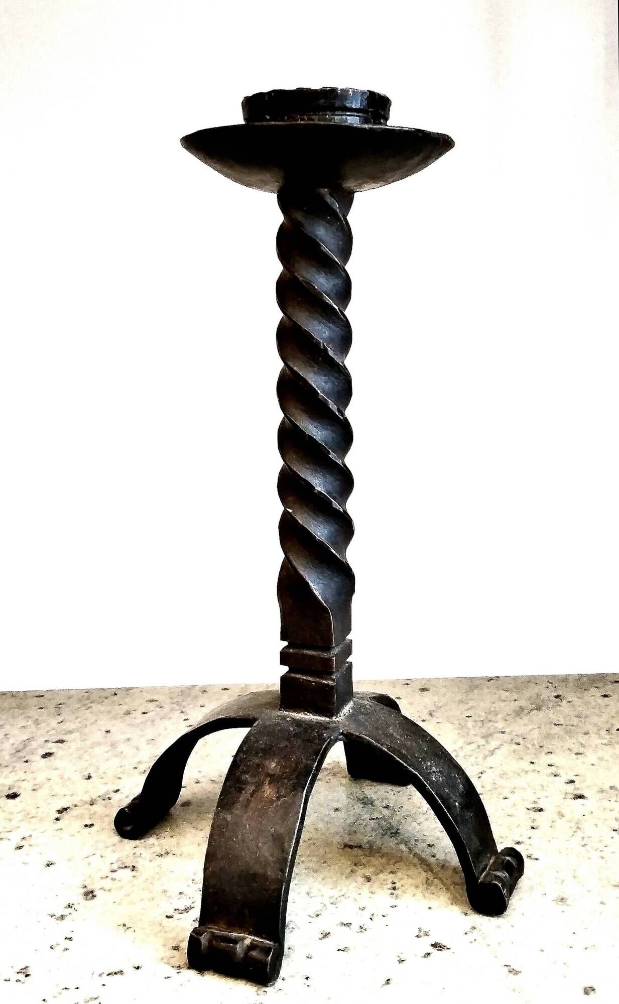 Scandinavian 1940s wrought iron candle holder by Einar Persson