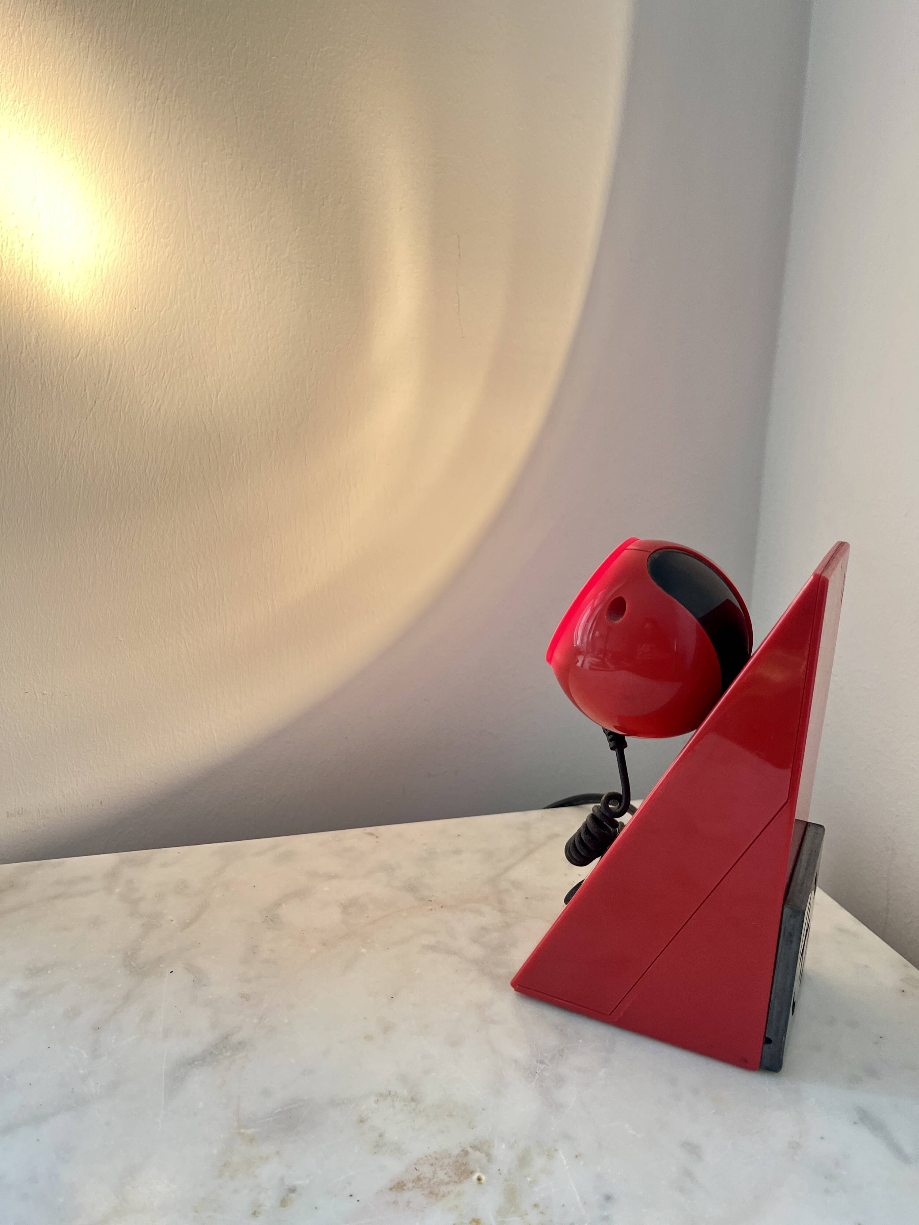 Vintage Space Age Red Magnetic Table Lamp by Brilliant Leuchten AG, Germany