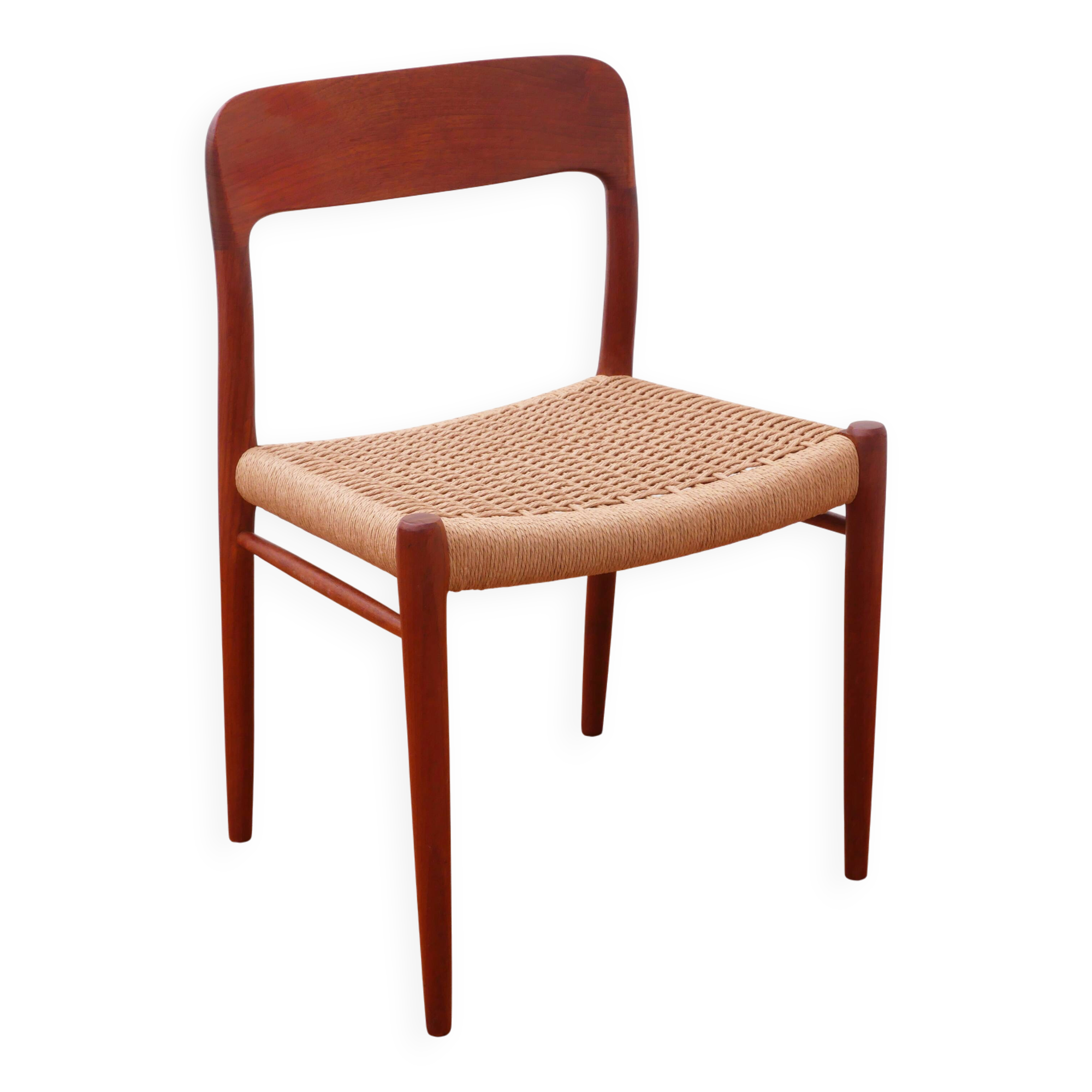 Chaise  Niels Otto Møller -  Corde danoise refaite -  modèle 75