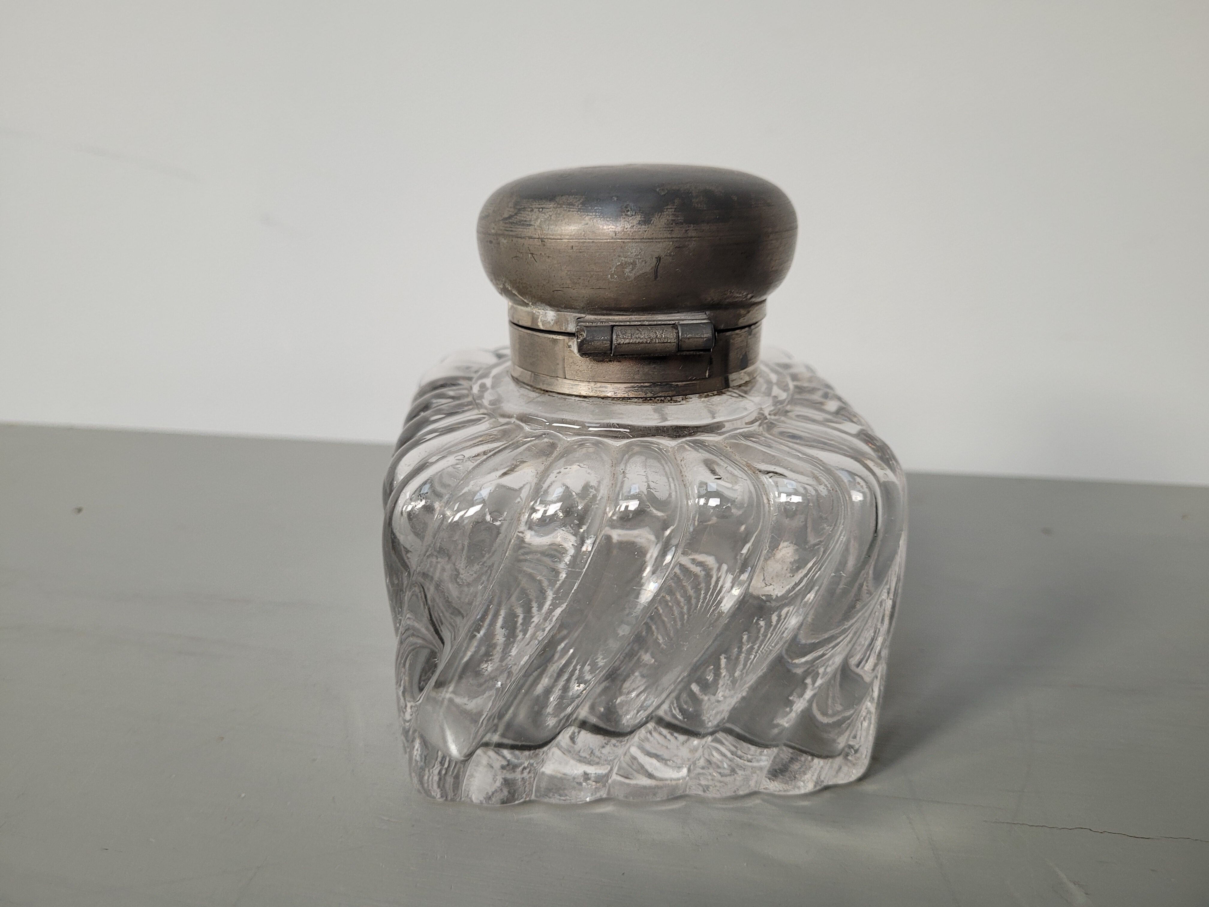 Old glass inkwell