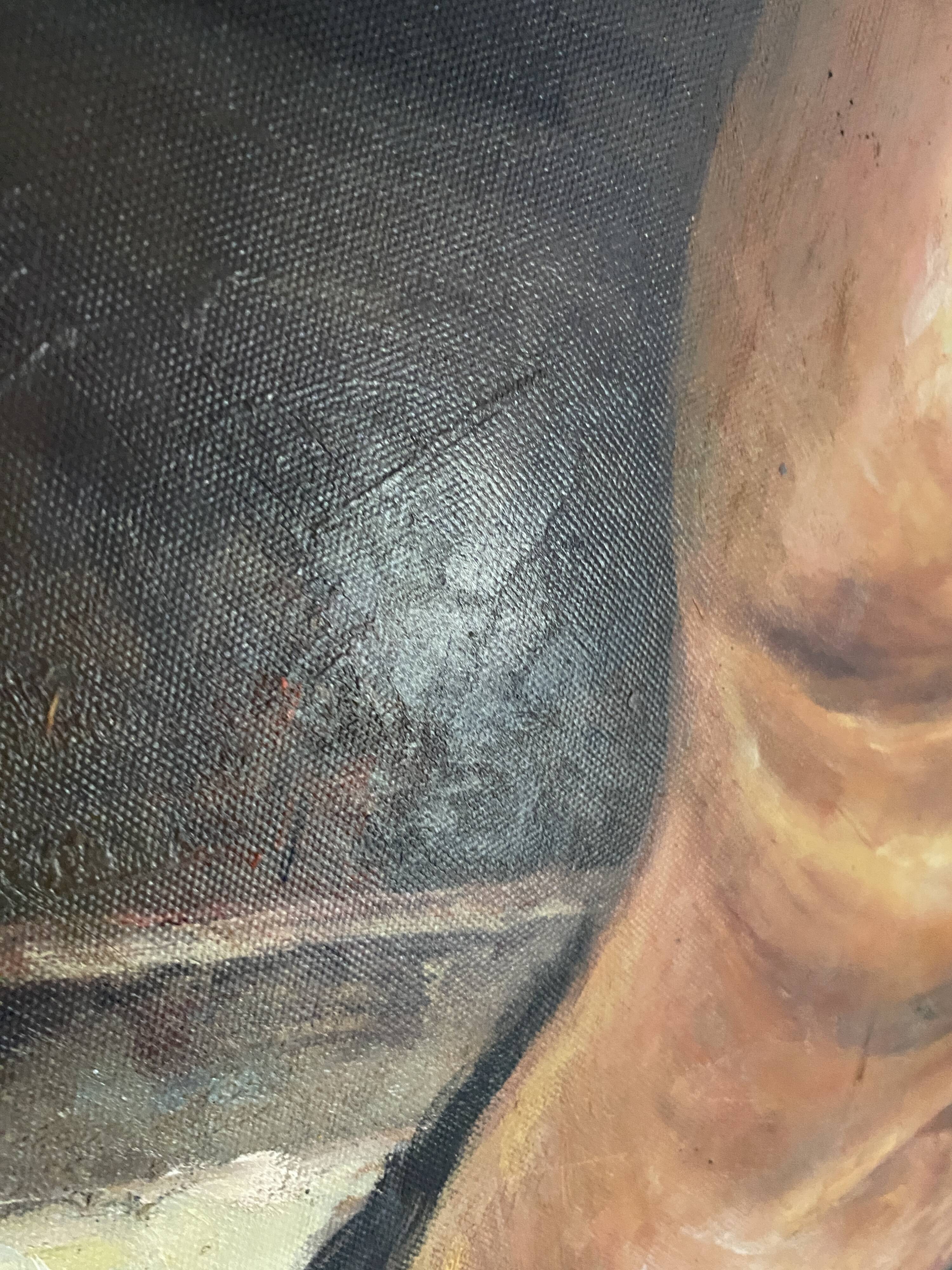 Oil on canvas under glass