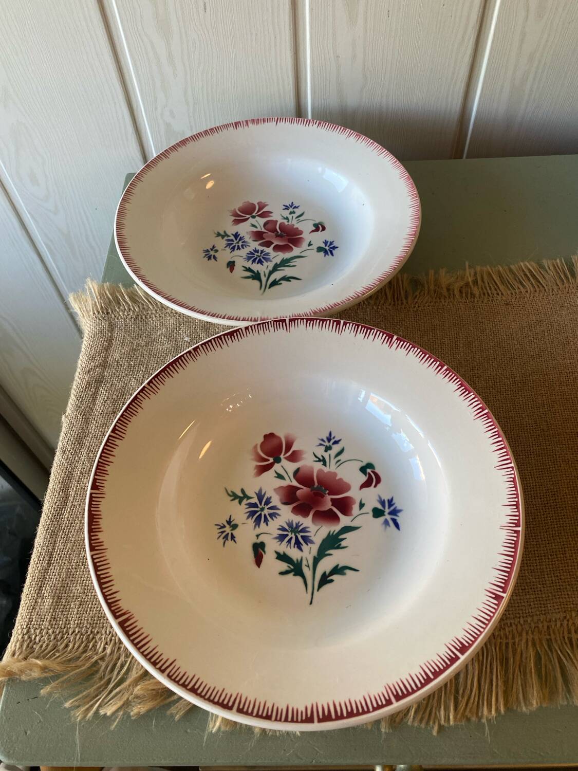 Antique Sarreguemines Prairial plates from the 1930s