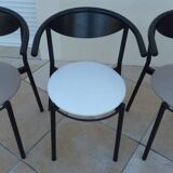 6 gondola-style chairs with luxurious metal structure and imitation leather