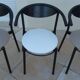 6 Chaises de style gondole structure métallique cossu et simili cuir