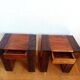 Pair of exotic wood bedside tables