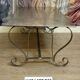 Riveted metal industrial coffee table, Jansen style