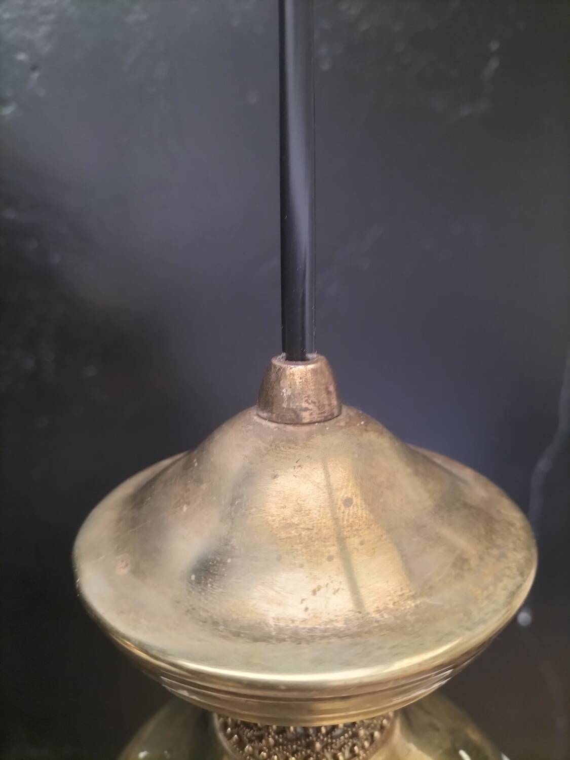 Brass and glass pendant lights