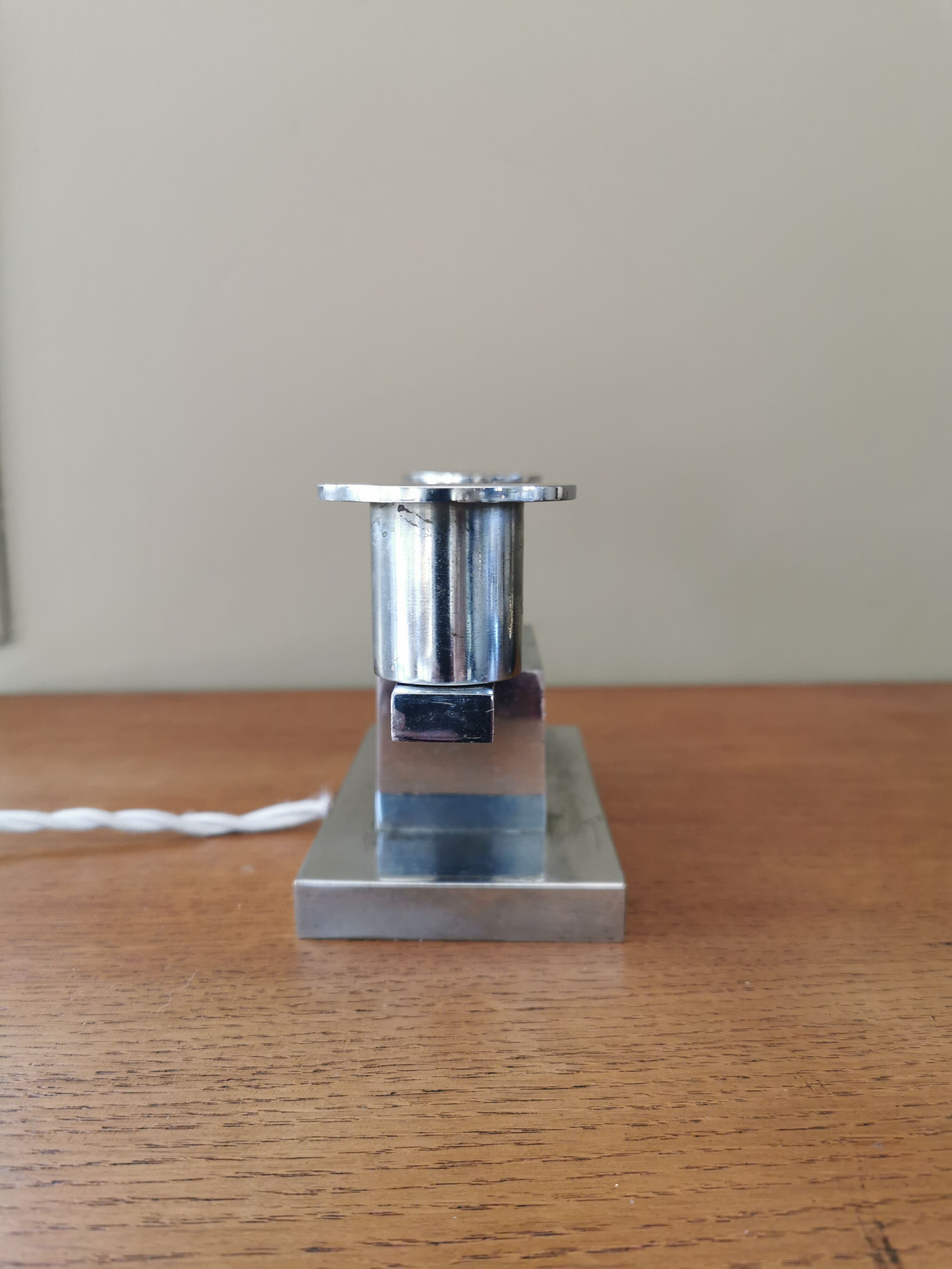 Art deco lamp foot in chrome metal