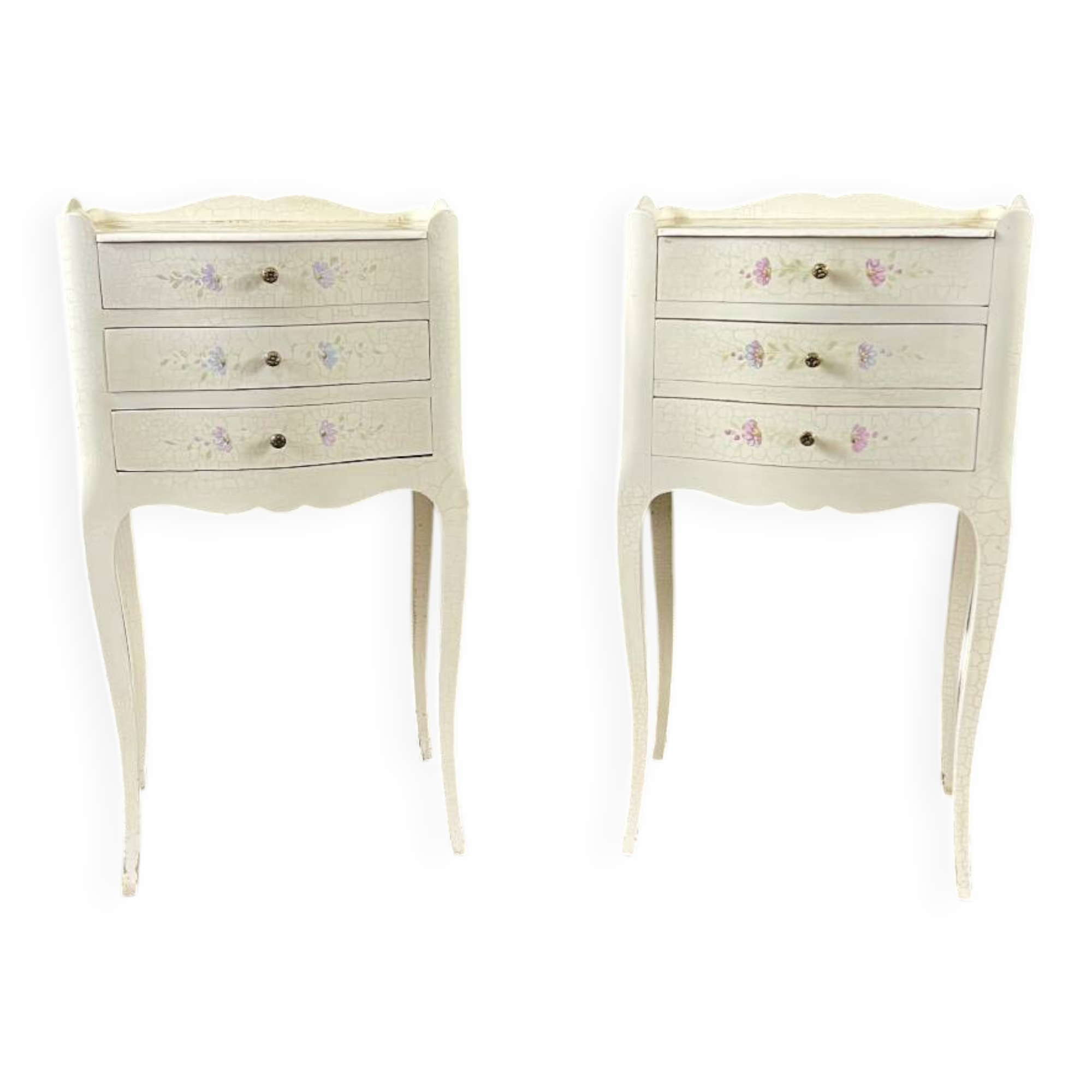 Pair of Louis XV style bedside tables, 20th century.