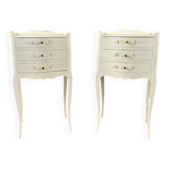 Pair of Louis XV style bedside tables, 20th century.