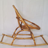 Rocking-chair "shell" in rattan, for children