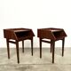 Vintage teak bedside tables (H53cm) – minimalist design and open niche.