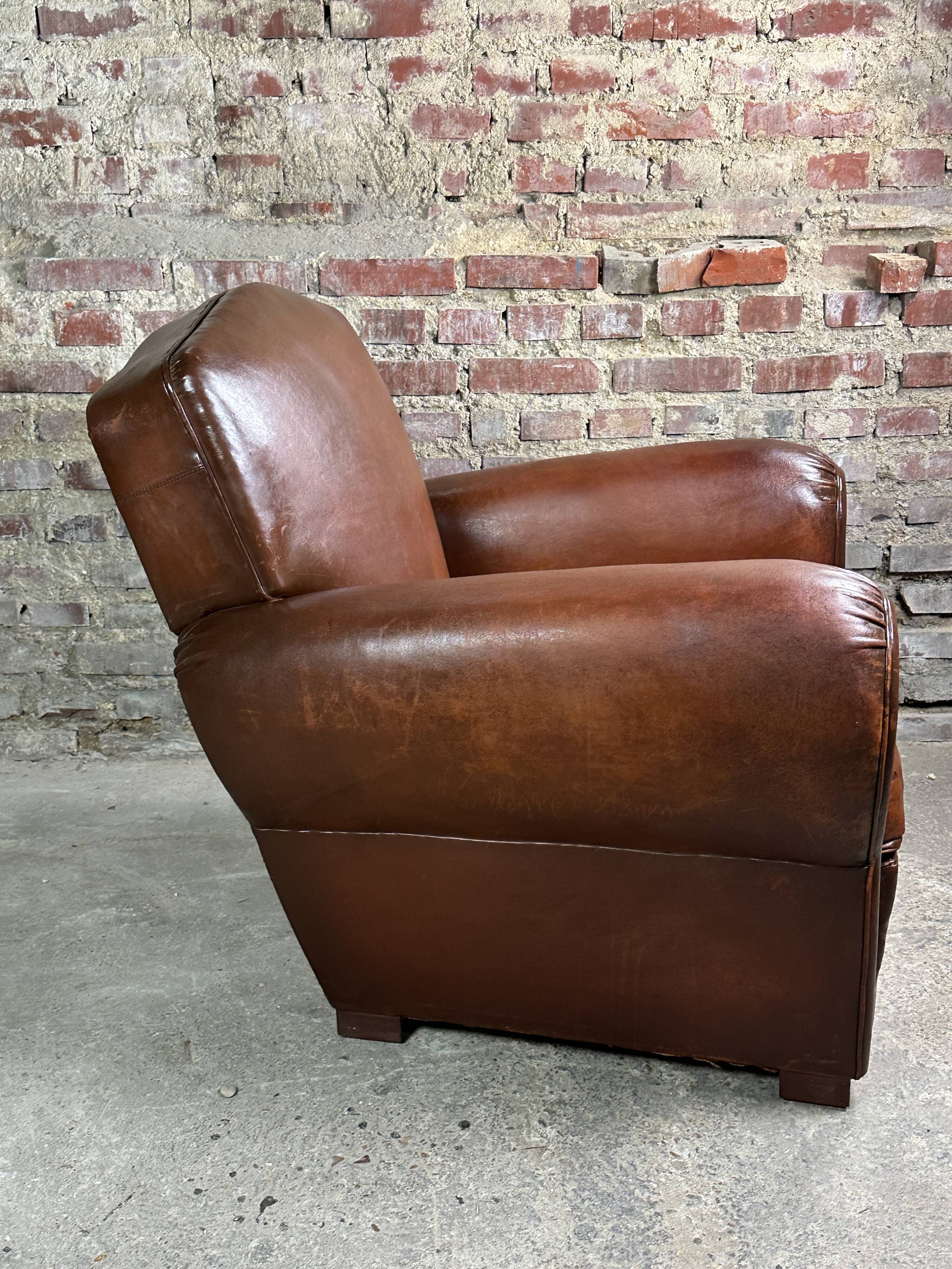 Club armchair leather 30s