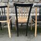 Suite of 6 Baumann, Gascoin, Luterma bistro chairs, redesigned, raw wood and matte black.