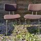 Pair of Vintage 1970s Chrome Metal Chairs with Brown Fabric #D