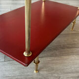 Vintage glass and brass coffee table