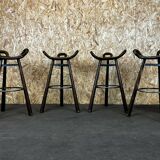 4x 50s 60s Bar Stools Barstools Attributed to Carl Malmsten Sweden Design